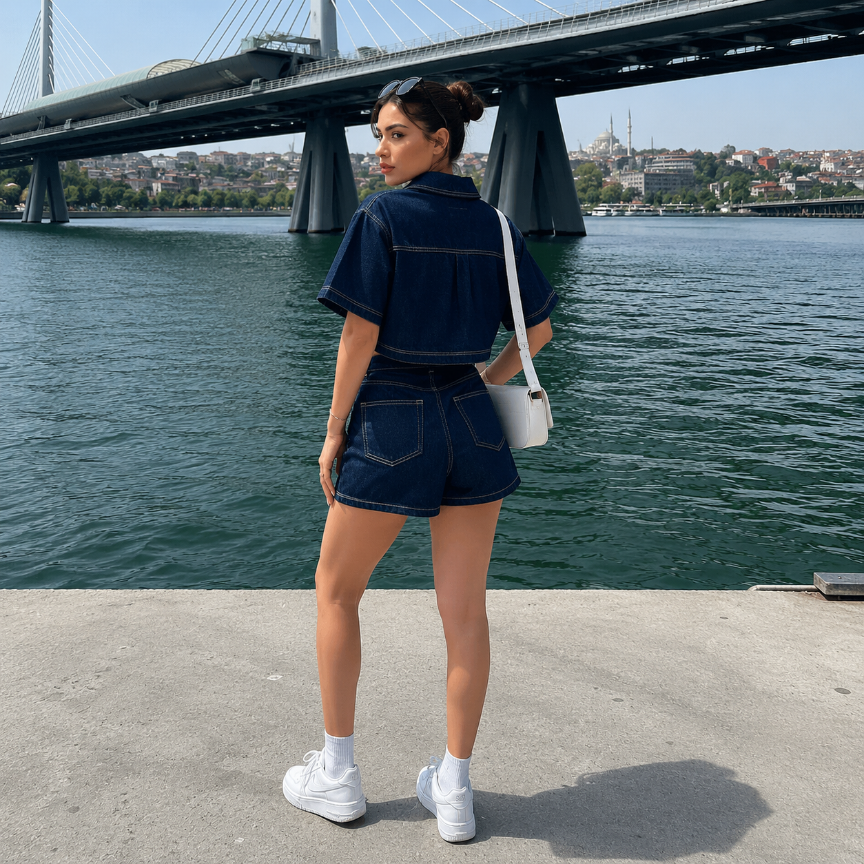 Enola – Conjunto Vaquero de Blusa y Short Denim Set