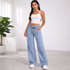 Adriana - Jeans de Tiro Alto con Lazo y Ajuste Slim