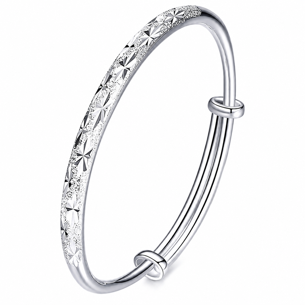 Victoria - Pulsera de Cobre Blanco con Estrellas ajustable