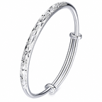 Victoria - Pulsera de Cobre Blanco con Estrellas ajustable