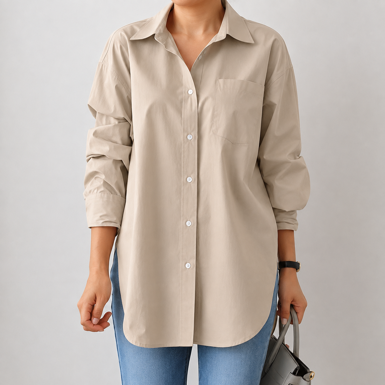 Susi - Camisa de manga larga con solapa