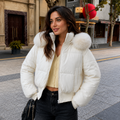 Bianca - Chaqueta acolchada con capucha desmontable y cuello de pelo sintético