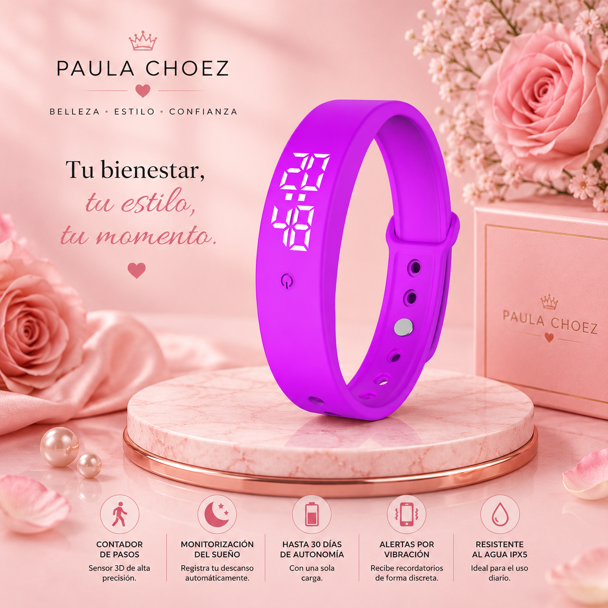 Valeria - Reloj Inteligente Actividad, Sueño y Batería de 30 Días