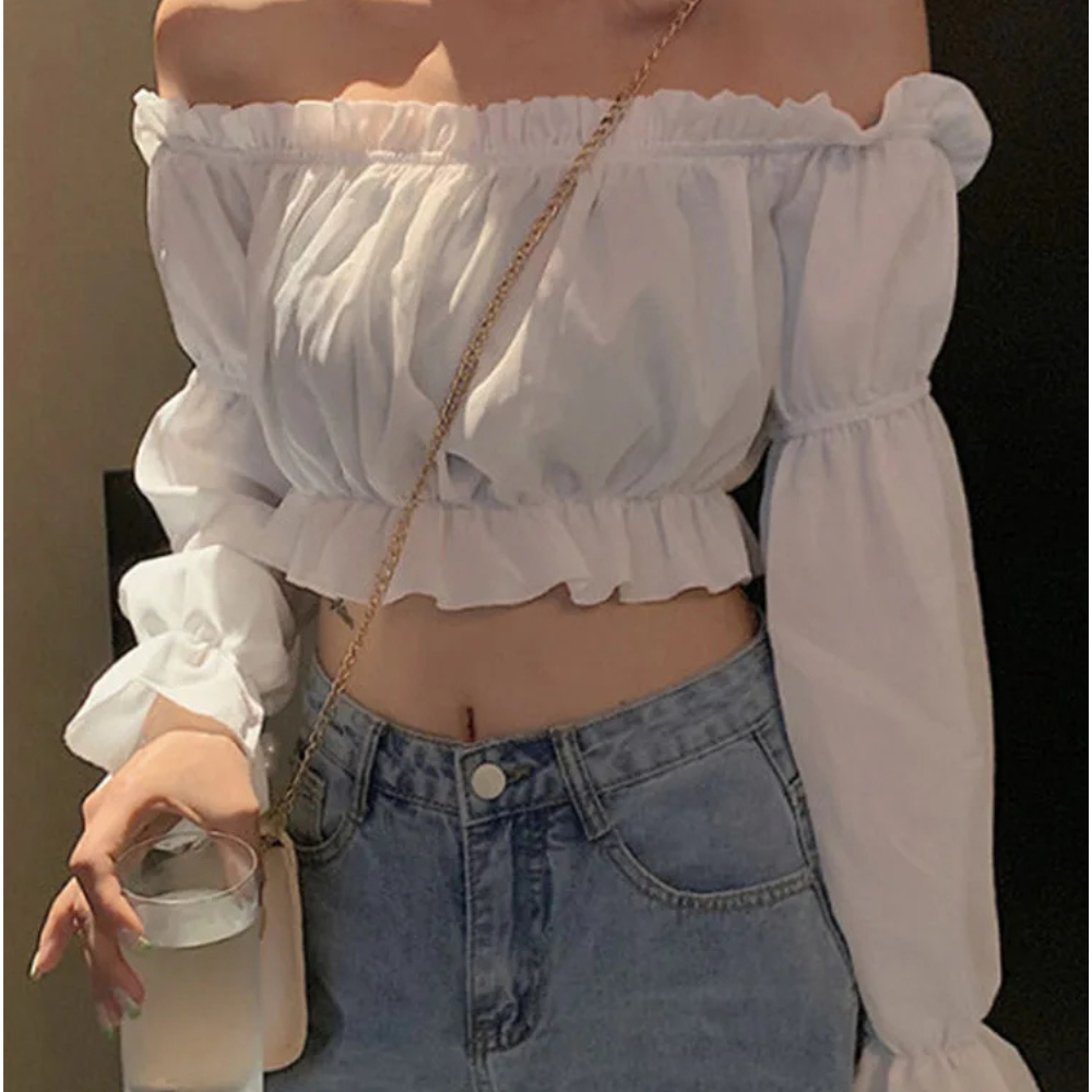 Lisa – Blusa Off Shoulder con Volantes