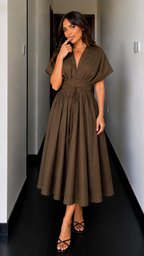 Caliope - Vestido Midi Vintage Fluido