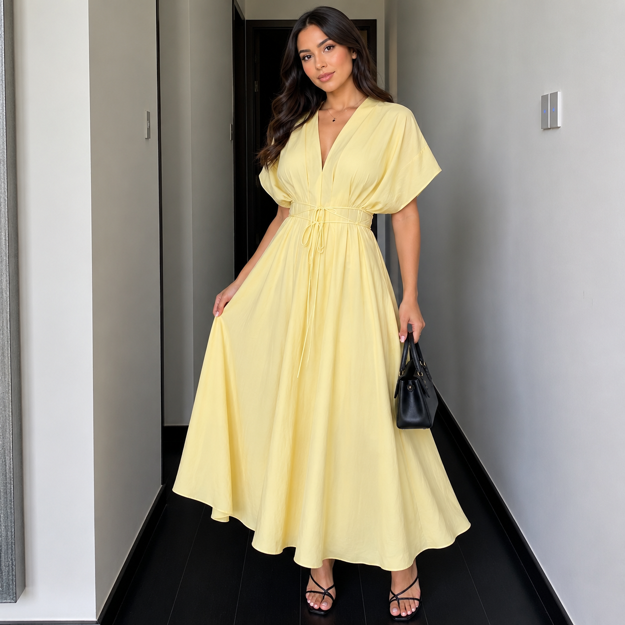 Caliope - Vestido Midi Vintage Fluido