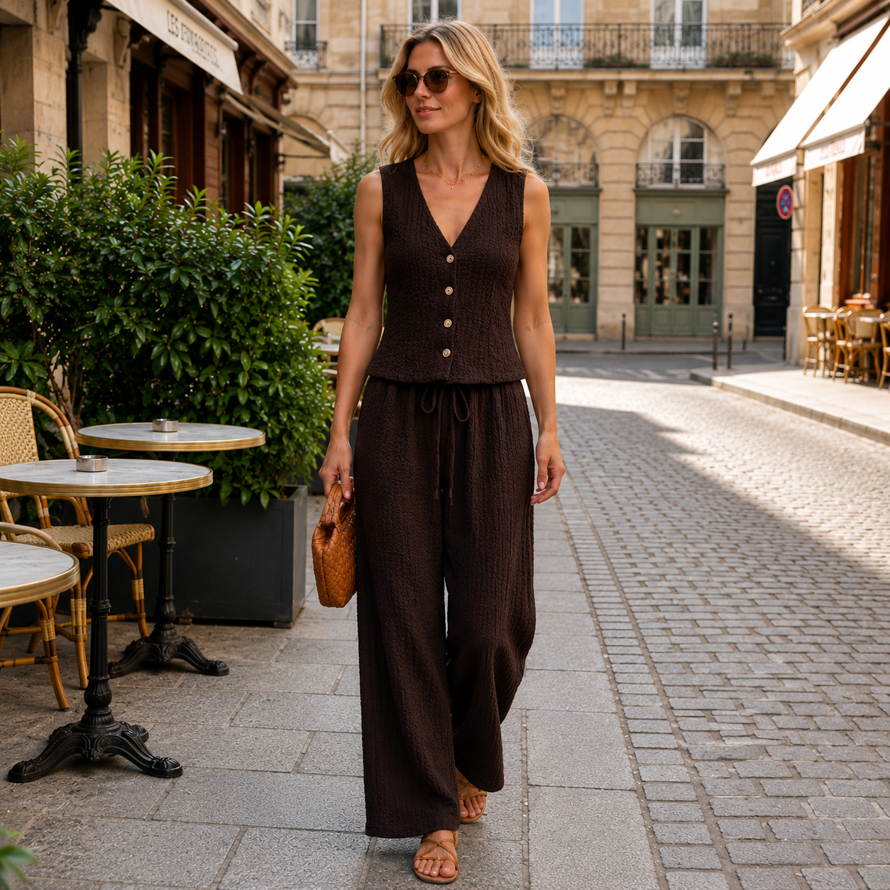 Leonor - Conjunto Elegante con Pantalón Palazzo