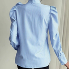 Marie – Blusa dulce de rayas con detalle lazo