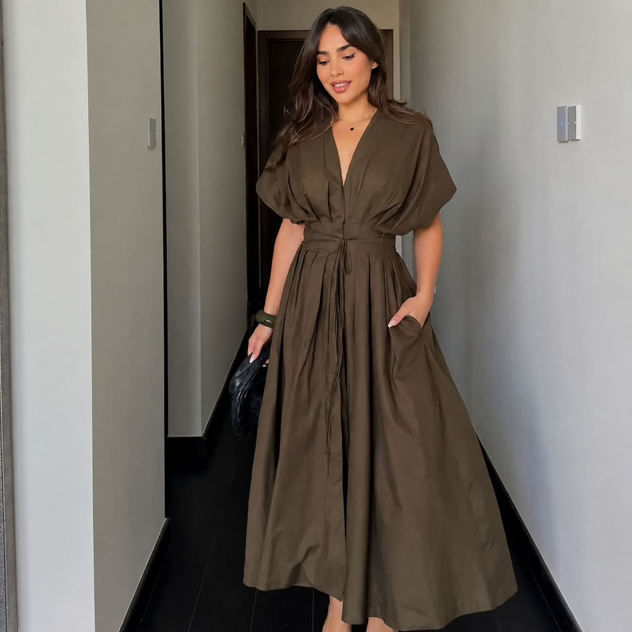 Caliope - Vestido Midi Vintage Fluido