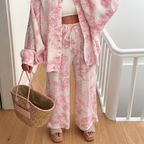 Laura - Conjunto estampado de camisa y pantalón
