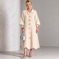 Sara – vestido de poliéster con botones metálicos