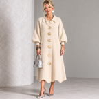 Sara – vestido de poliéster con botones metálicos