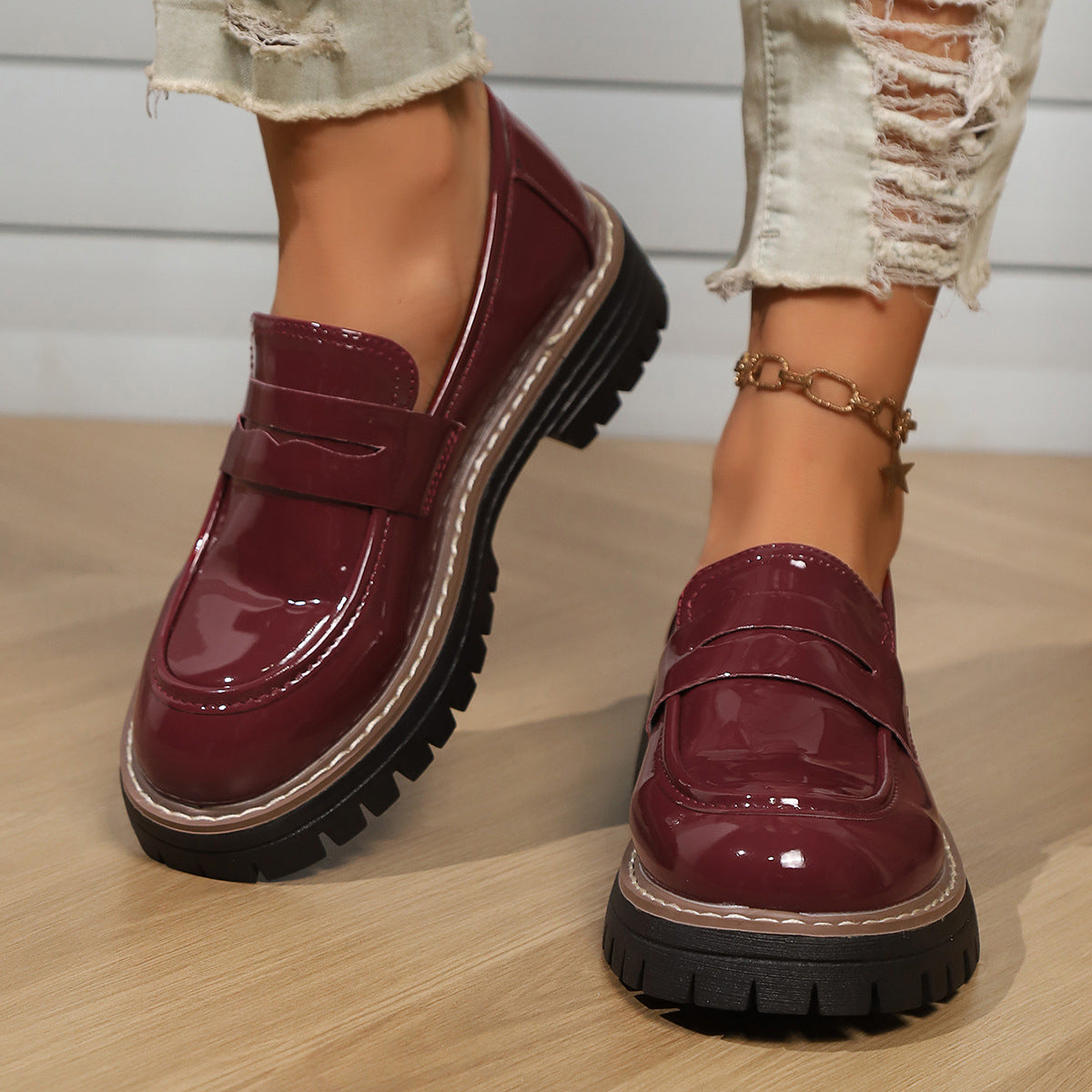 Aroa - Mocasines de Polipiel con Plataforma