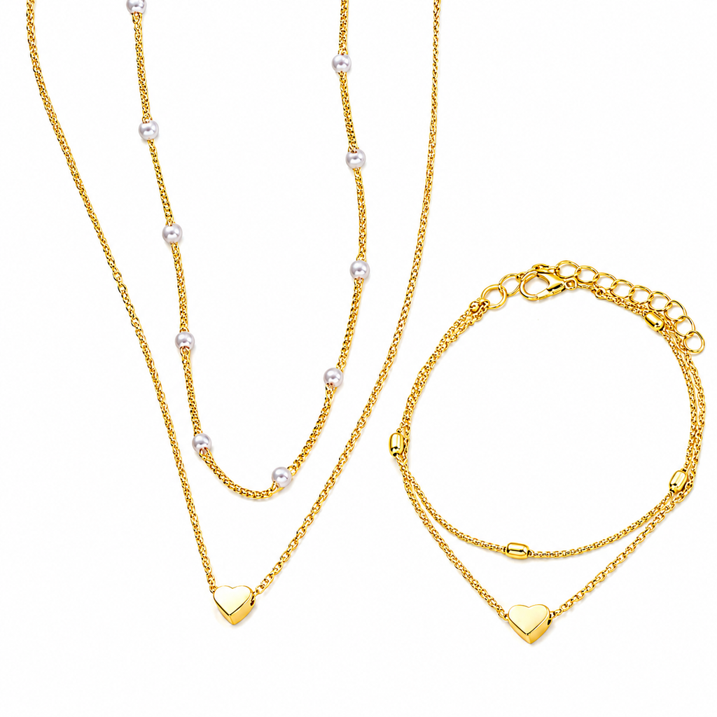 Corazón - Collar y Pulsera Set Elegancia