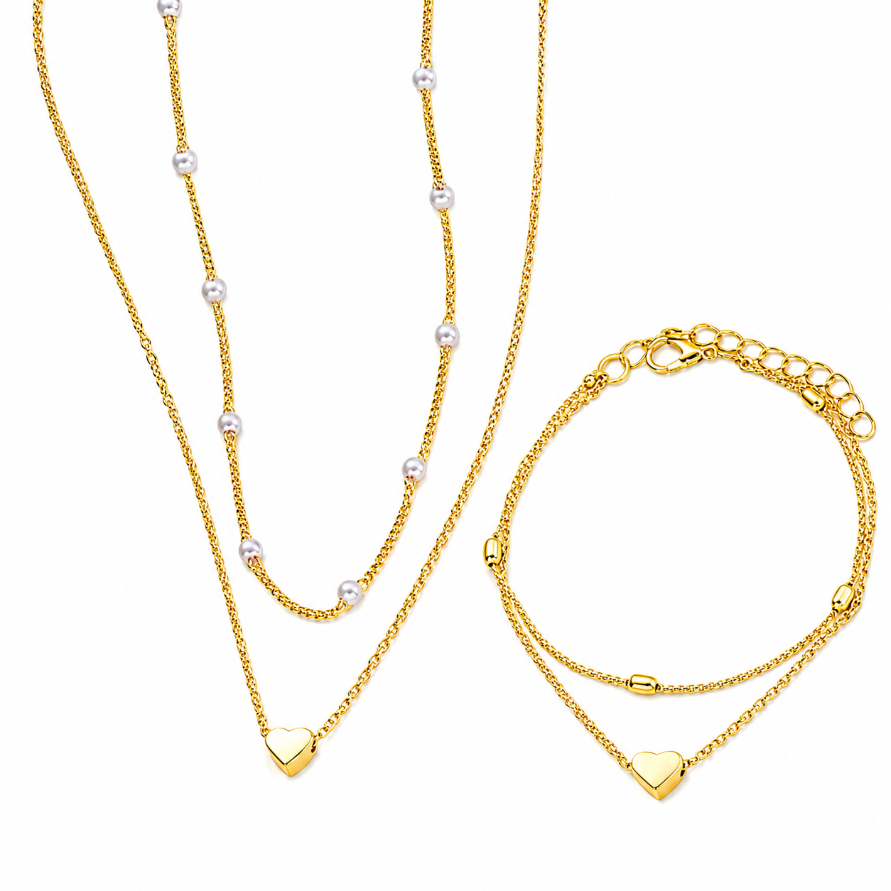 Corazón - Collar y Pulsera Set Elegancia