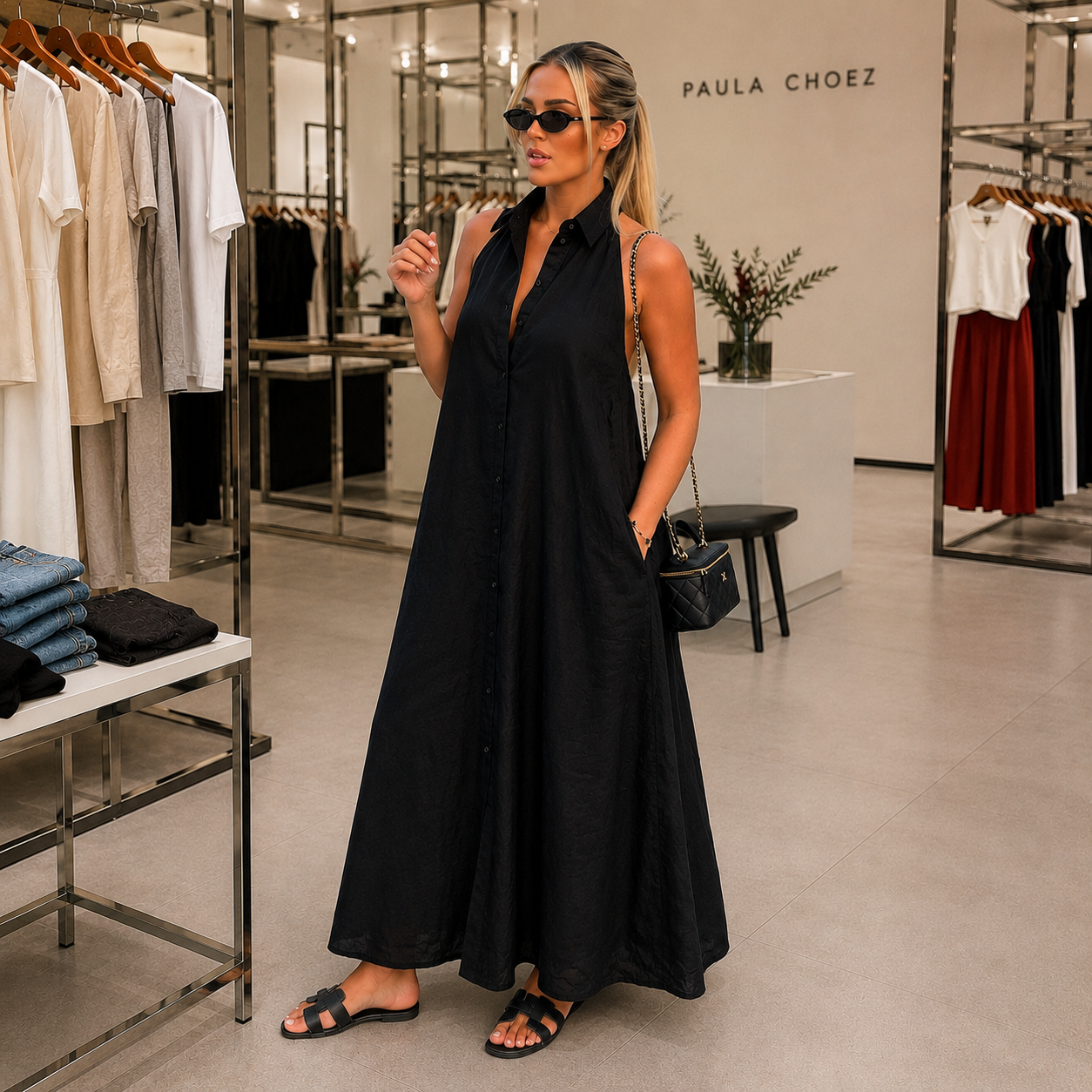 Sarah - Vestido Midi Elegante con Escote en V
