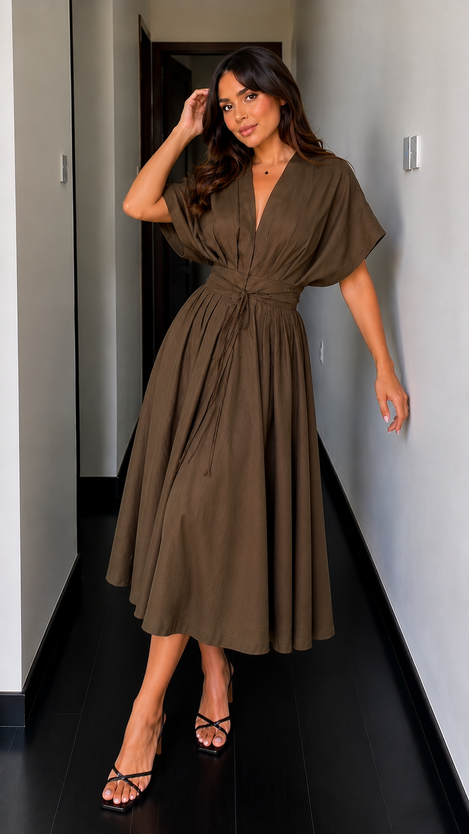 Caliope - Vestido Midi Vintage Fluido