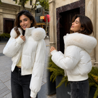 Bianca - Chaqueta acolchada con capucha desmontable y cuello de pelo sintético
