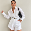 Ana – conjunto de camisa y shorts de poliéster y spandex