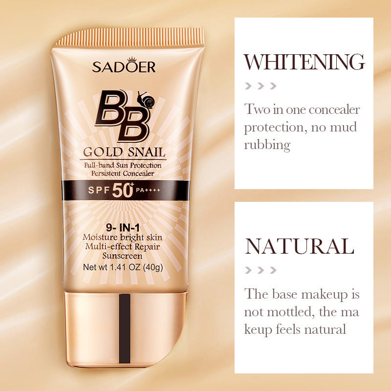 Cobertura Natural e Hidratación - BB Cream SPF50+ con Extracto de Caracol 40 g