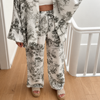 Laura - Conjunto estampado de camisa y pantalón