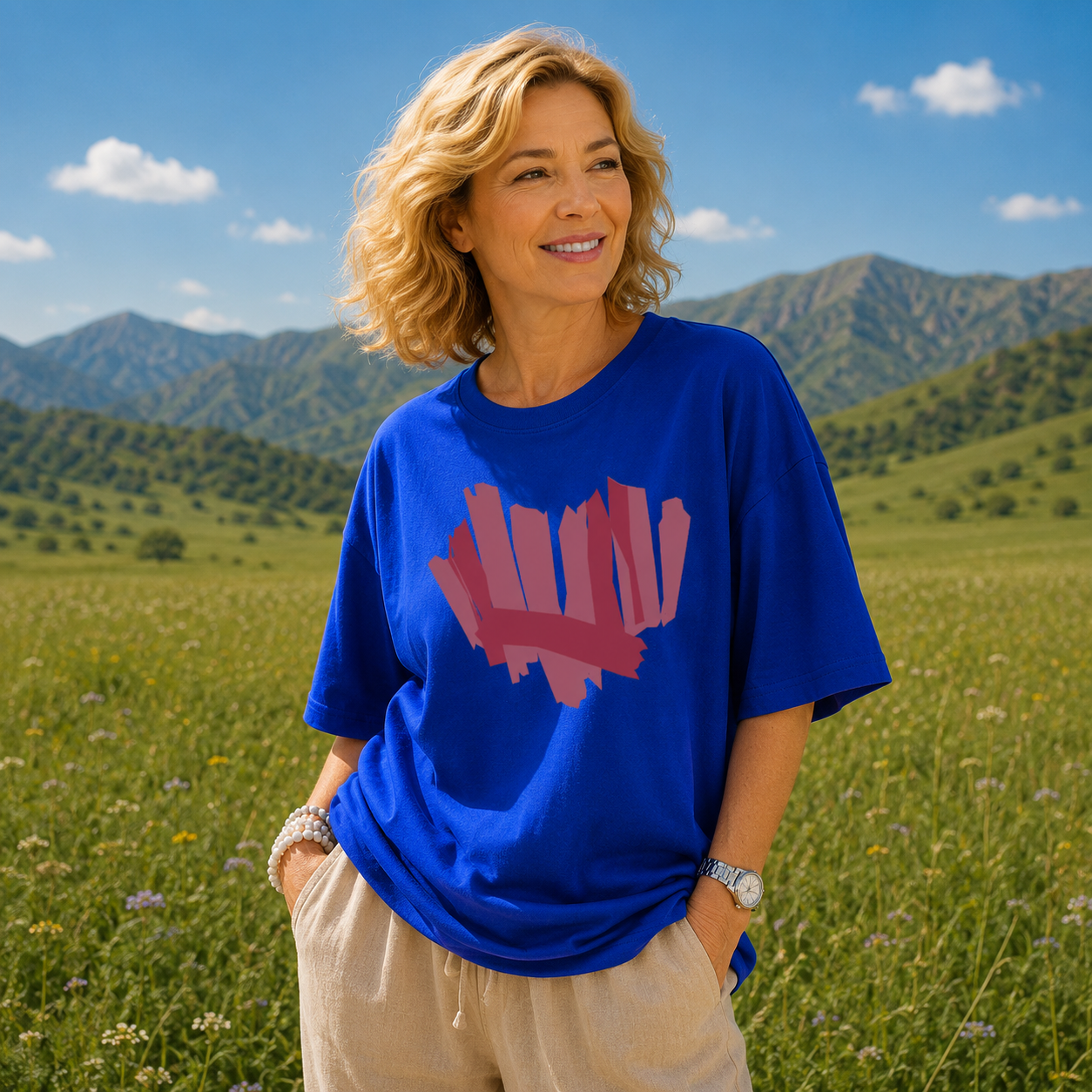 Aitana - Camiseta oversize de algodón 100% con estampado