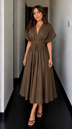 Caliope - Vestido Midi Vintage Fluido