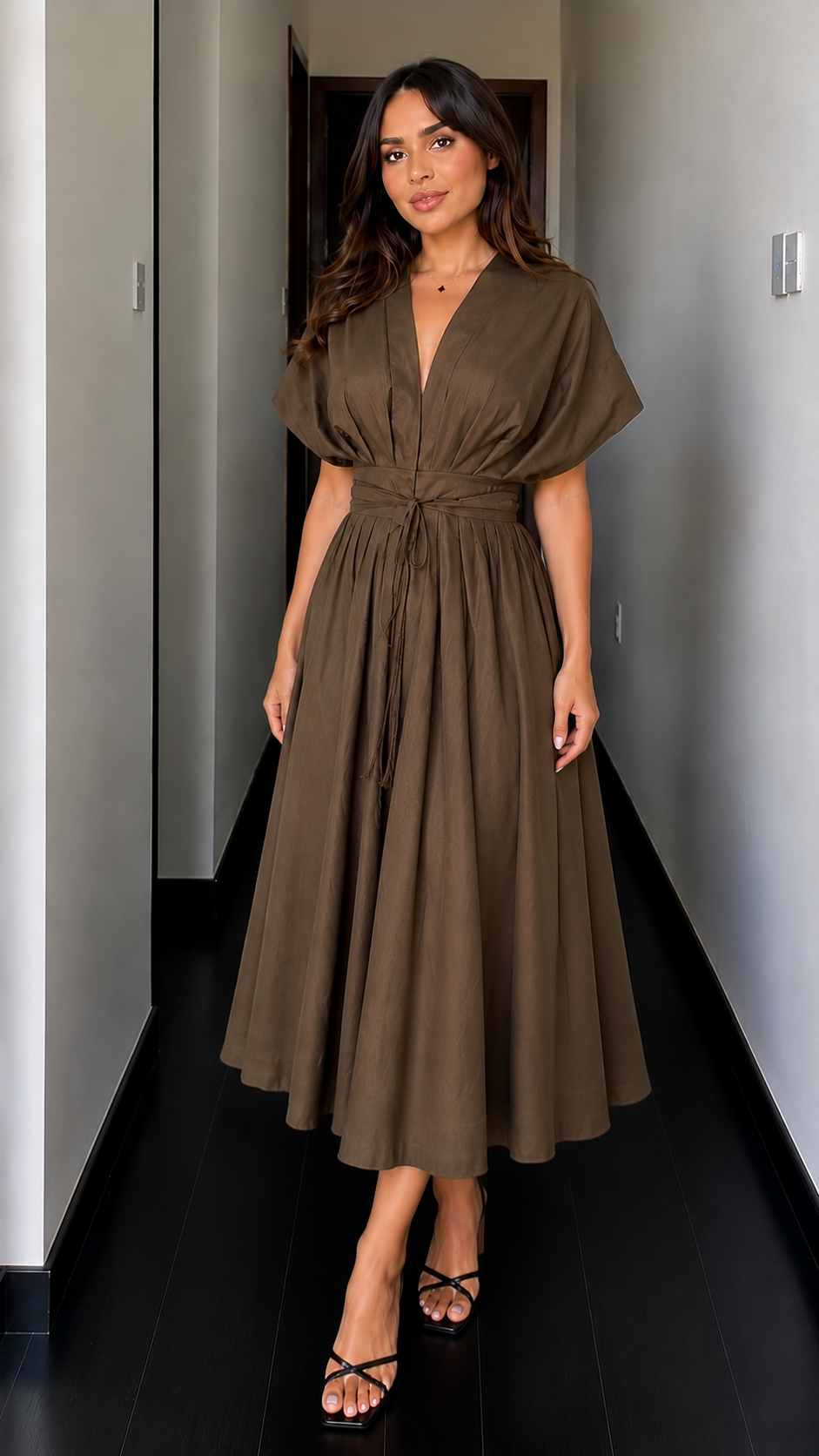 Caliope - Vestido Midi Vintage Fluido