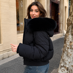 Bianca - Chaqueta acolchada con capucha desmontable y cuello de pelo sintético