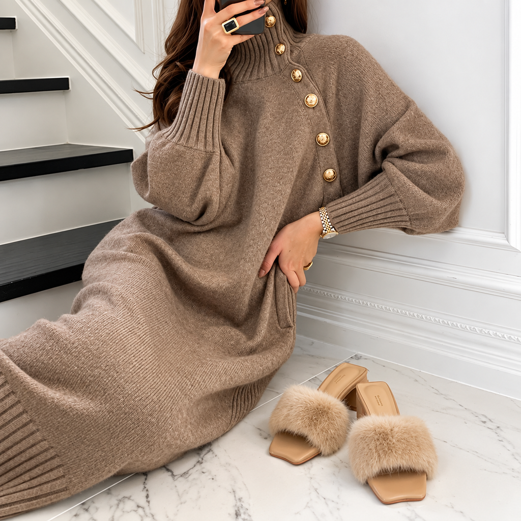Maka - vestido de punto de cuello alto