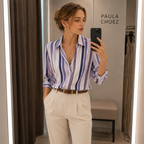 Abril - Blusa de rayas elástica