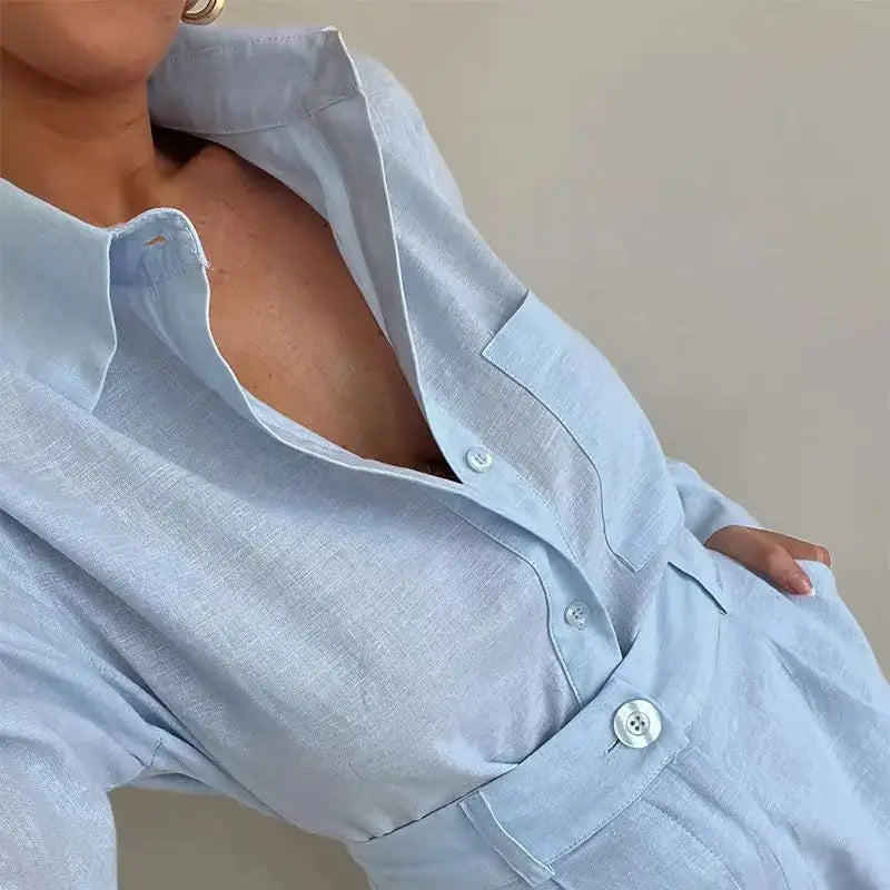 Sari – Conjunto Elegante de Chaqueta Larga y Short para Mujer