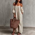 Jessi - Vestido largo de rayas Palabra de honor