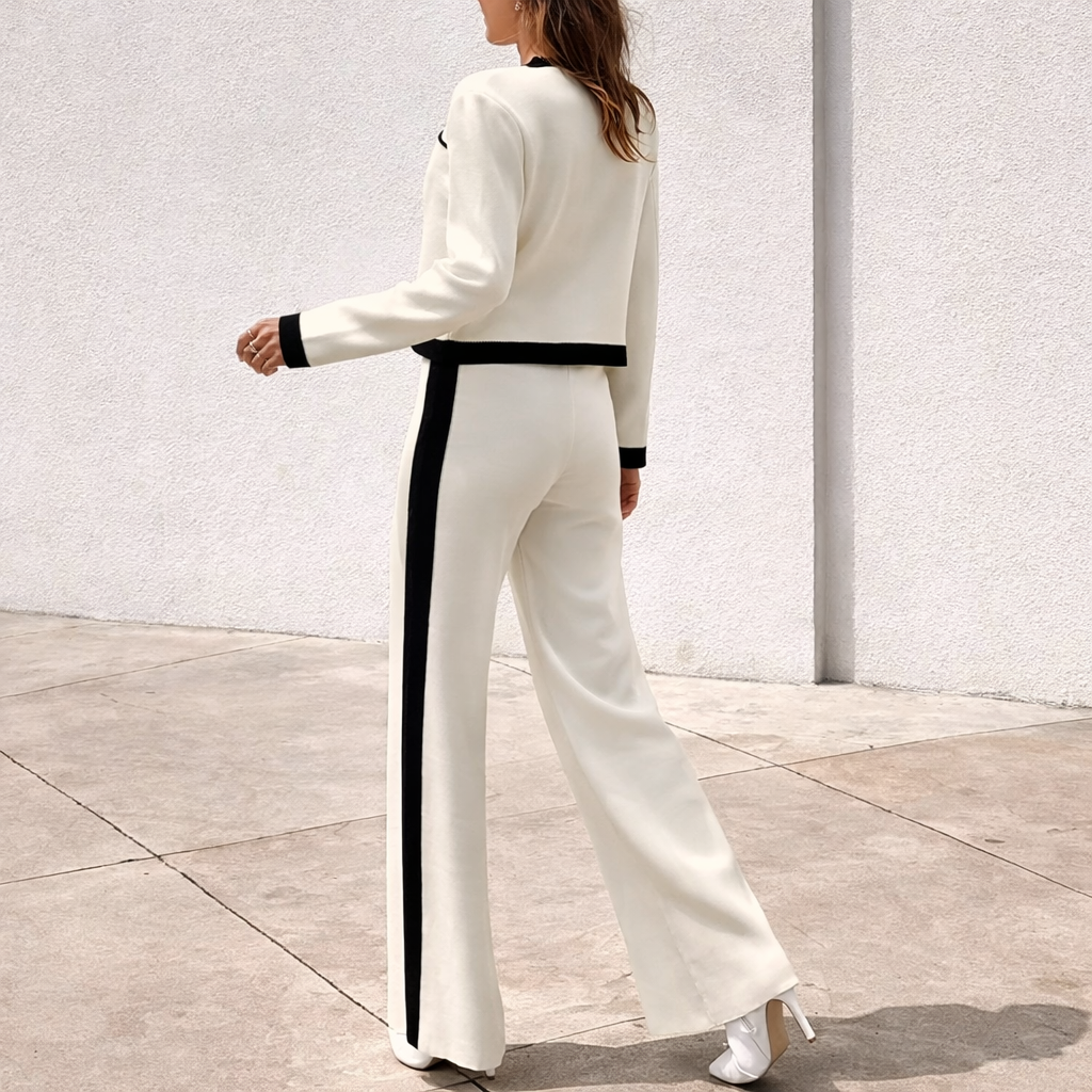 Lourdes – Conjunto Tejido Bicolor de 2 Piezas