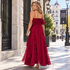 Mirta - Vestido largo floral de poliéster