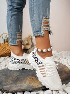 Leona - Zapatillas Canvas Leopardo Slip-On