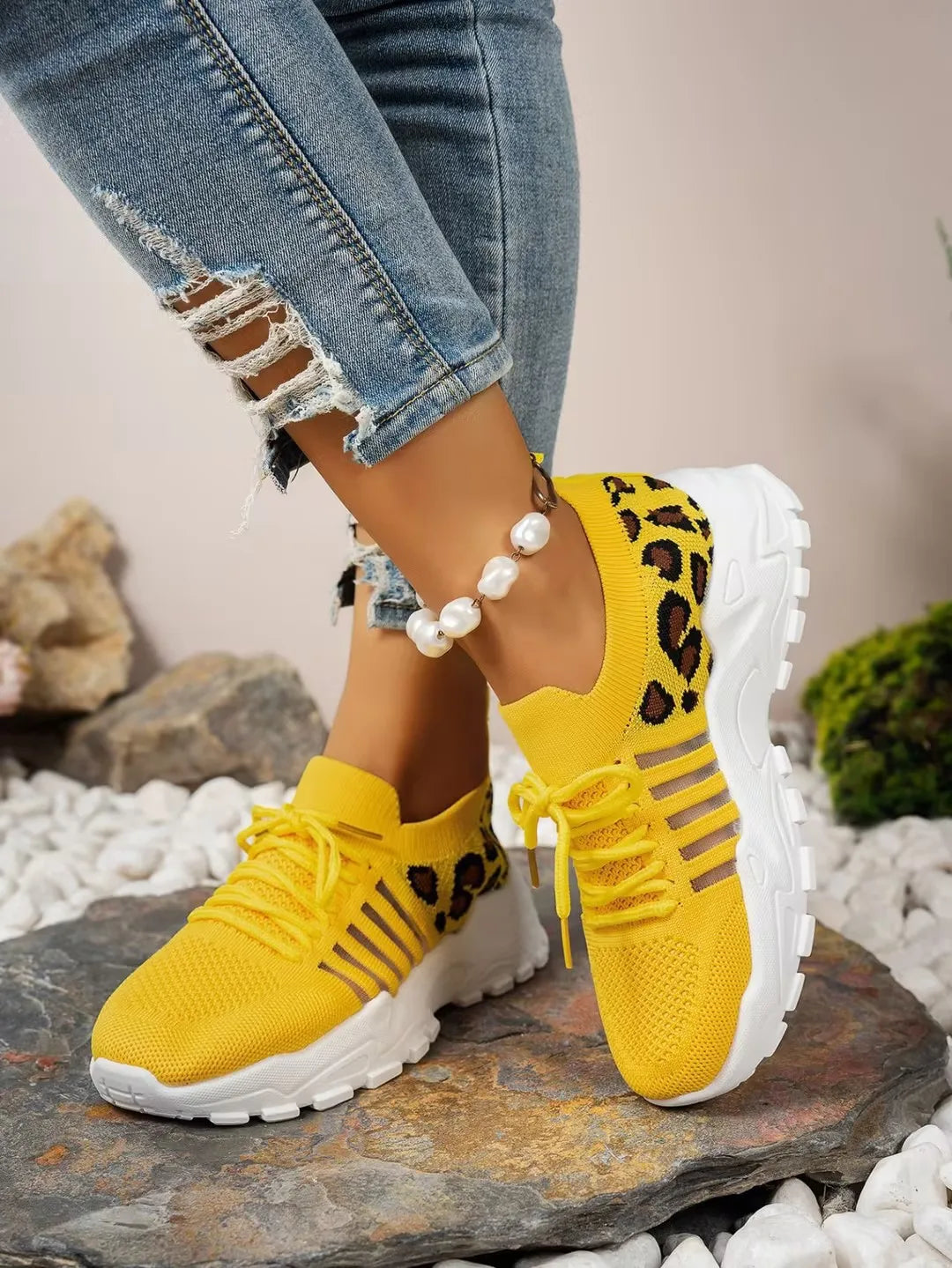 Leona - Zapatillas Canvas Leopardo Slip-On