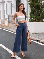 Carmen - Pantalón de Lino Casual con Bolsillos