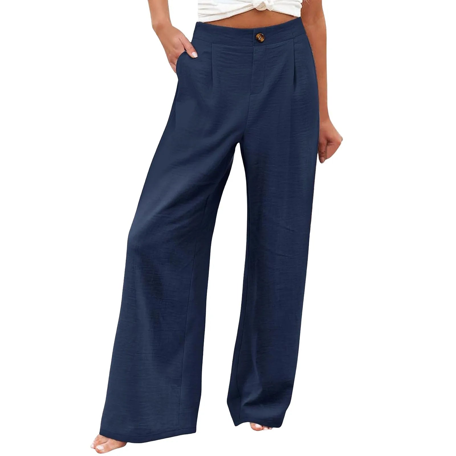 Derika - Jeans Wide Leg de Tiro Alto con Rayas