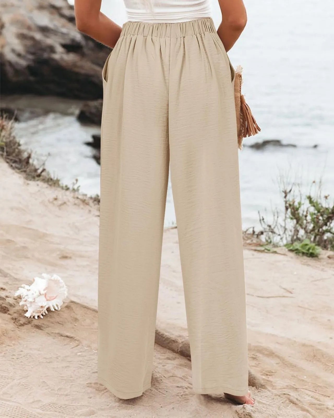 Derika - Jeans Wide Leg de Tiro Alto con Rayas