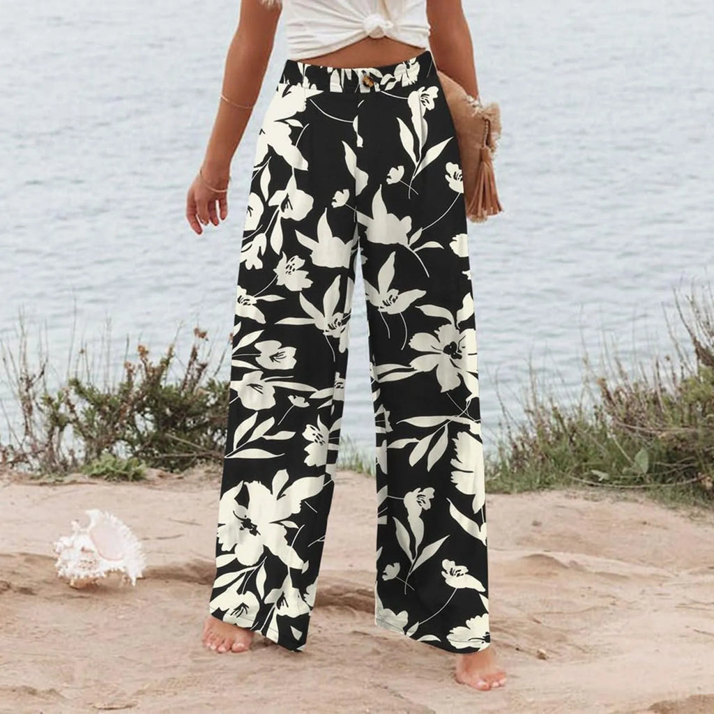 Derika - Jeans Wide Leg de Tiro Alto con Rayas
