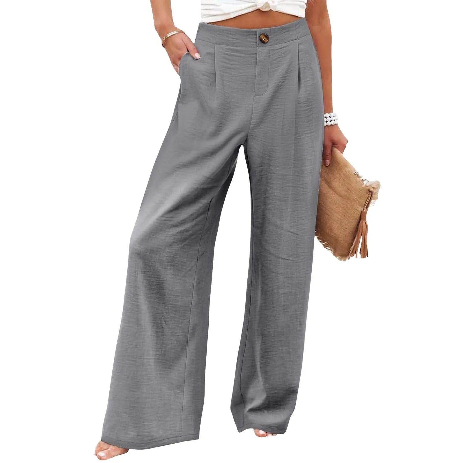 Derika - Jeans Wide Leg de Tiro Alto con Rayas
