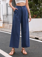 Carmen - Pantalón de Lino Casual con Bolsillos