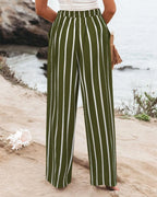 Derika - Jeans Wide Leg de Tiro Alto con Rayas