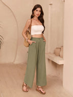Carmen - Pantalón de Lino Casual con Bolsillos