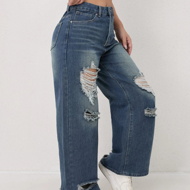 Aura – Jeans Wide Leg Denim de Corte Europeo y Estilo Urbano