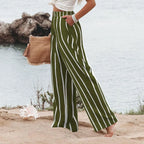 Derika - Jeans Wide Leg de Tiro Alto con Rayas