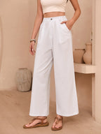 Carmen - Pantalón de Lino Casual con Bolsillos
