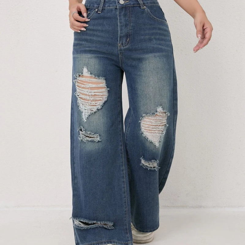 Aura – Jeans Wide Leg Denim de Corte Europeo y Estilo Urbano