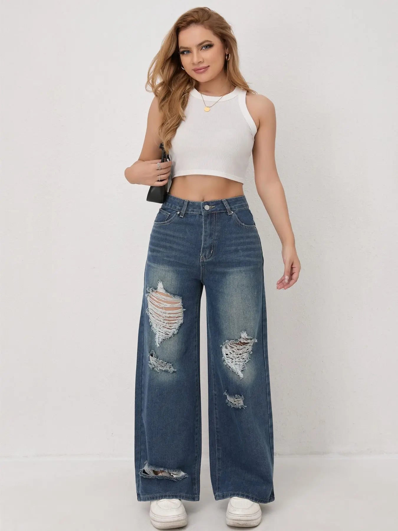 Aura – Jeans Wide Leg Denim de Corte Europeo y Estilo Urbano